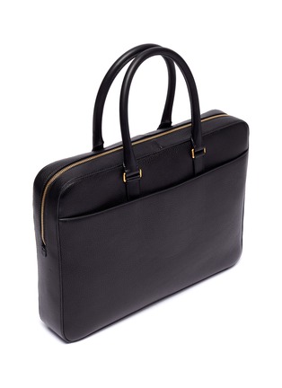 Detail View - Click To Enlarge - THOM BROWNE  - Stripe leather business bag