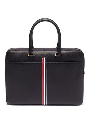 Main View - Click To Enlarge - THOM BROWNE  - Stripe leather business bag