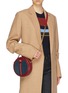 Figure View - Click To Enlarge - GUCCI - 'Ophidia' mini logo Web stripe round suede crossbody bag