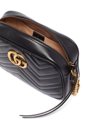 Detail View - Click To Enlarge - GUCCI - 'GG Marmont' small quilted matelassé leather shoulder bag
