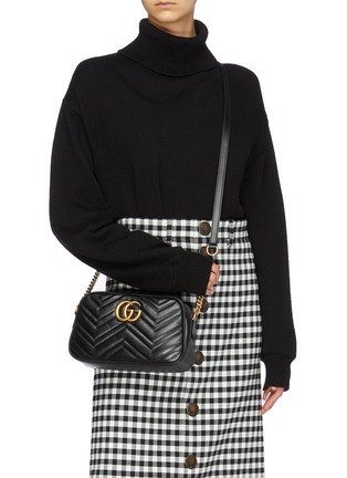 Figure View - Click To Enlarge - GUCCI - 'GG Marmont' small quilted matelassé leather shoulder bag