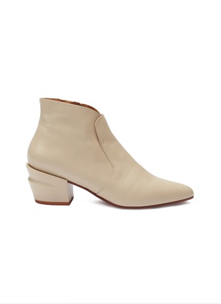 Main View - Click To Enlarge - CLERGERIE - 'Agate' twist heel leather ankle boots
