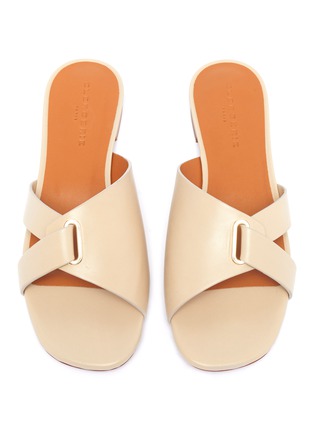 Detail View - Click To Enlarge - CLERGERIE - 'Aston' cross strap leather sandals