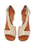 Detail View - Click To Enlarge - CLERGERIE - 'Abstract' asymmetric strap leather sandals