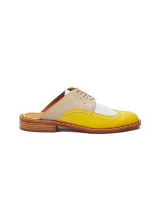 Main View - Click To Enlarge - CLERGERIE - 'Attach' colourblock leather loafer slides