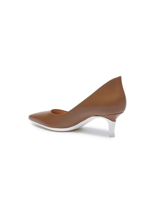  - GIANVITO ROSSI - 'Alpha' contrast rubber heel leather pumps