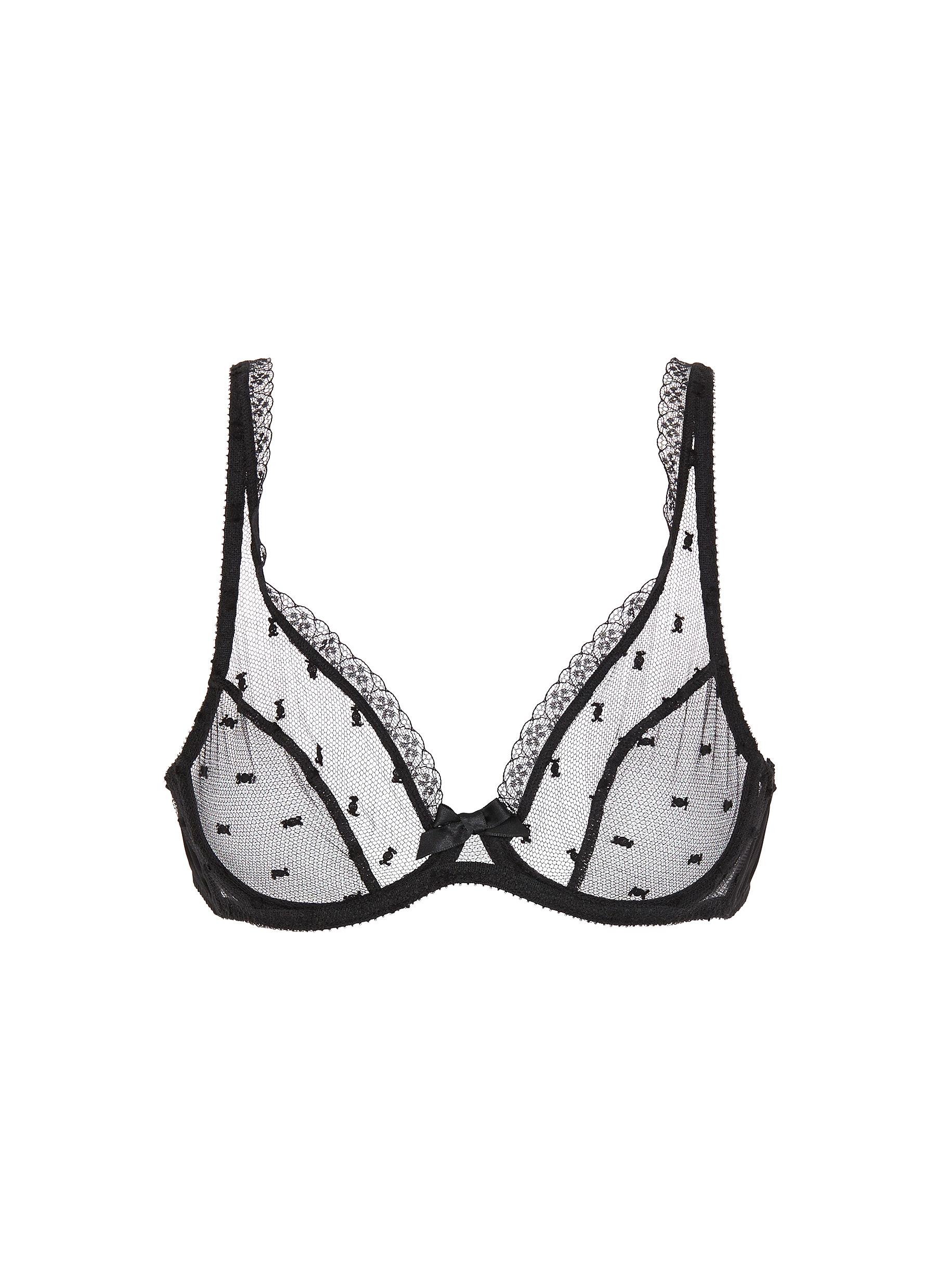 AGENT PROVOCATEUR  'Madelina' Swiss dot embroidered tulle bra