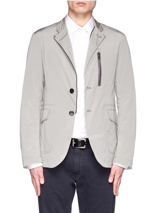 Main View - Click To Enlarge - ARMANI COLLEZIONI - Packable cotton-nylon blazer