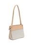Detail View - Click To Enlarge - RODO - Leather canvas panel wicker shoulder bag