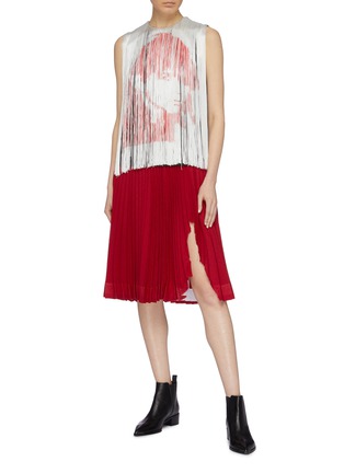 Figure View - Click To Enlarge - CALVIN KLEIN 205W39NYC - x Andy Warhol Foundation 'Stephen Sprouse' fringe print sleeveless top