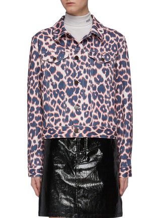 Main View - Click To Enlarge - CALVIN KLEIN 205W39NYC - Leopard print denim jacket
