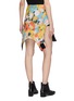 Back View - Click To Enlarge - CALVIN KLEIN 205W39NYC - Wave hem poppy field print scuba skirt