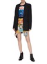 Figure View - Click To Enlarge - CALVIN KLEIN 205W39NYC - Wave hem poppy field print scuba skirt
