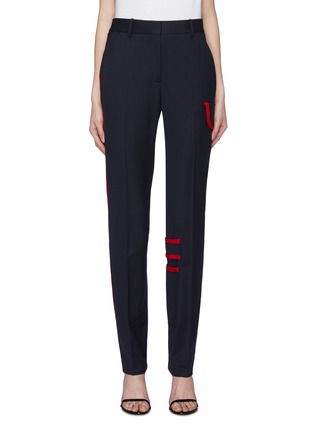 Main View - Click To Enlarge - CALVIN KLEIN 205W39NYC - Contrast trim virgin wool blend suiting pants