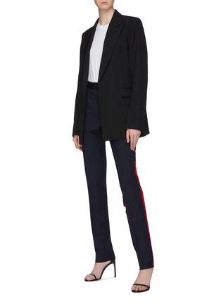 Figure View - Click To Enlarge - CALVIN KLEIN 205W39NYC - Contrast trim virgin wool blend suiting pants