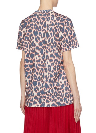 Back View - Click To Enlarge - CALVIN KLEIN 205W39NYC - Logo embroidered leopard print T-shirt