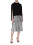 Figure View - Click To Enlarge - CALVIN KLEIN 205W39NYC - Detachable brooch fringe sleeve open knit sweater