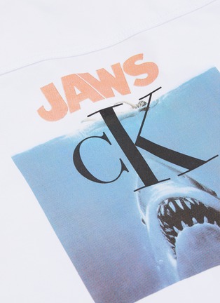  - CALVIN KLEIN 205W39NYC - 'Jaws' logo graphic print denim shirt
