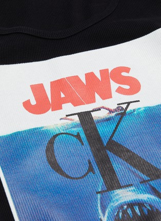  - CALVIN KLEIN 205W39NYC - 'Jaws' logo graphic print brooch shoulder tank top