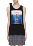 Main View - Click To Enlarge - CALVIN KLEIN 205W39NYC - 'Jaws' logo graphic print brooch shoulder tank top