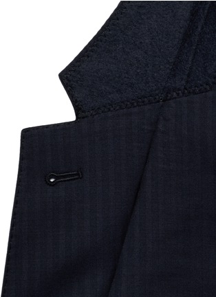 Detail View - Click To Enlarge - ARMANI COLLEZIONI - Virgin wool herringbone suit