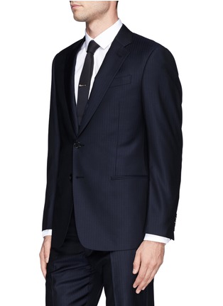 Front View - Click To Enlarge - ARMANI COLLEZIONI - Virgin wool herringbone suit