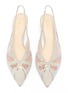 Detail View - Click To Enlarge - RODO - Mesh insert suede slingback pumps