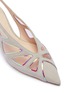 Detail View - Click To Enlarge - RODO - Mesh insert suede slingback pumps