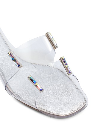 Detail View - Click To Enlarge - RODO - Strass cutout PVC slide sandals