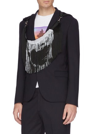 Figure View - Click To Enlarge - CALVIN KLEIN 205W39NYC - 'Stephen Sprouse' print fringe scarf