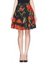 Main View - Click To Enlarge - - - Carnation print patchwork ruche skirt