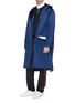 Figure View - Click To Enlarge - 8ON8 - Flap pocket drawstring waist hooded satin coat