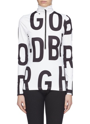 Main View - Click To Enlarge - GOLDBERGH - 'Libby' logo print half-zip high neck ski top