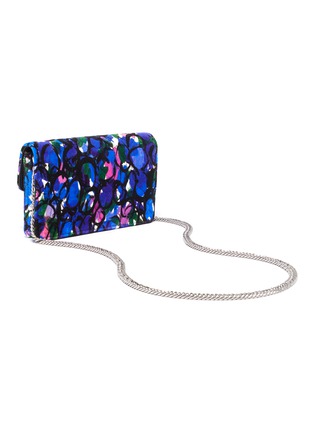 Detail View - Click To Enlarge - BALENCIAGA - 'BB' graphic print velvet chain wallet