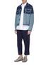 Figure View - Click To Enlarge - PRONOUNCE - Scratched panel cropped denim jacket