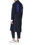Back View - Click To Enlarge - PRONOUNCE - Drawstring side patchwork back wool coat