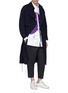 Figure View - Click To Enlarge - PRONOUNCE - Drawstring side patchwork back wool coat