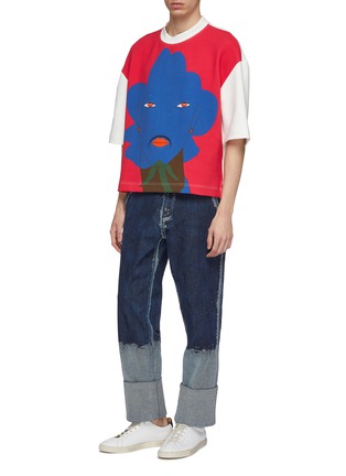 Figure View - Click To Enlarge - PRONOUNCE - Floral man graphic print colourblock T-shirt