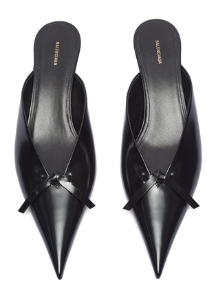 Detail View - Click To Enlarge - BALENCIAGA - 'Knife' bow leather mules