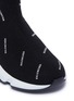 Detail View - Click To Enlarge - BALENCIAGA - 'Speed' logo print knit slip-on kids sneakers