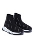 Figure View - Click To Enlarge - BALENCIAGA - 'Speed' logo print knit slip-on kids sneakers