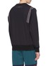 Back View - Click To Enlarge - PARTICLE FEVER - x The Woolmark Company logo embroidered stripe shoulder sweatshirt