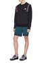 Figure View - Click To Enlarge - PARTICLE FEVER - x The Woolmark Company logo embroidered stripe shoulder sweatshirt