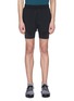 Main View - Click To Enlarge - PARTICLE FEVER - Pinstripe layered running shorts