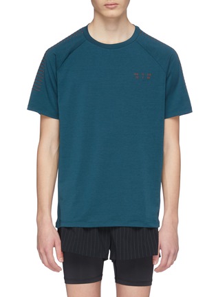 Main View - Click To Enlarge - PARTICLE FEVER - Rubberised stripe sleeve drirelease® performance T-shirt