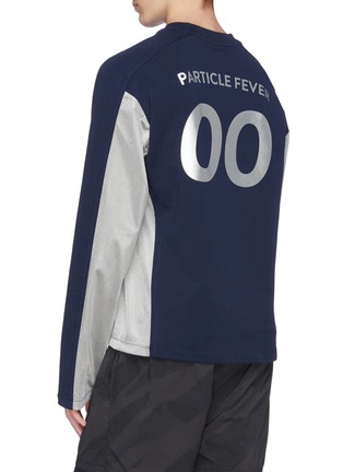 Back View - Click To Enlarge - PARTICLE FEVER - Number logo print mesh panel sweatshirt