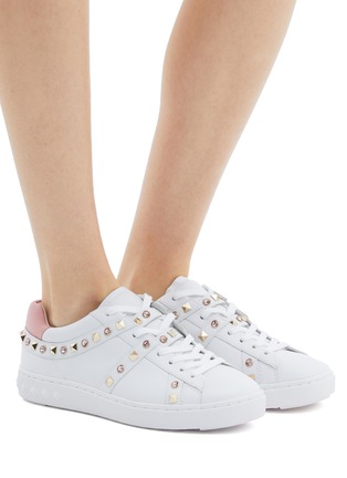Figure View - Click To Enlarge - ASH - 'Play S' strass stud leather sneakers