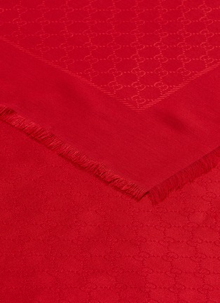 Detail View - Click To Enlarge - GUCCI - 'Ataria' GG diamond jacquard silk-wool scarf