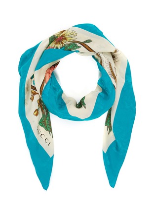 Main View - Click To Enlarge - GUCCI - 'Lady Clicot' poppy print silk jacquard scarf
