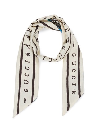 Main View - Click To Enlarge - GUCCI - Floral print silk twilly scarf